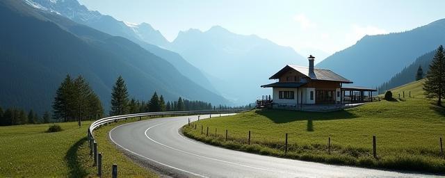 Beeindruckende Sehenswürdigkeit entlang einer Alpenautobahn